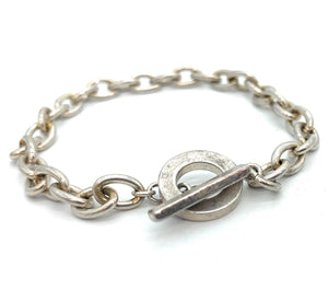 Silver Tiffany 'LIKE' Chain Link Toggle Closure Bracelet