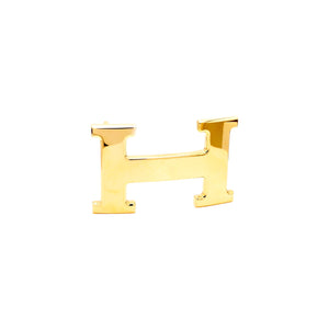 Hermes Solid 18K Yellow Gold 'H' Belt Buckle