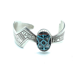 Roderick and Marilyn Tenorio Inlay Sterling Silver Cuff Bracelet ...