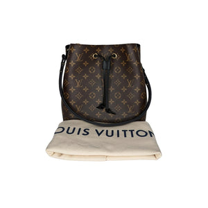 Louis Vuitton Black and Beige Empreinte Monogram NeoNeo mm Bucket Bag Gold Hardware (Like New)