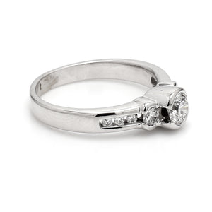 14K White Gold 0.75ctw Diamond Engagement Ring - Sz. 7.75