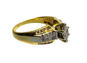 14K Two-Tone Gold & Diamond Engagement Ring - Sz. 9.5
