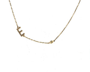 14K Yellow Gold & 0.11ctw Diamond 'E' Pendant Necklace