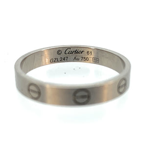 Authentic! Cartier 18K White Gold Love Ring - Sz. 61