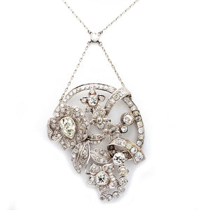 8.80CTW PEAR AND OLD MINE CUT DIAMOND NECKLACE