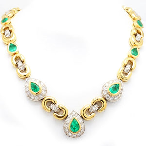 8.10CTW PEAR SHAPED EMERALD NECKLACE