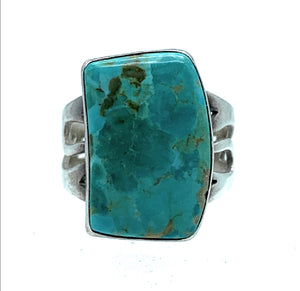 Sterling Silver & Turquoise Ring - Sz. 9.5