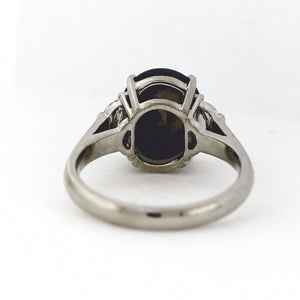 Platinum 1.85ct Black Opal & 0.36ctw Diamond Ring - Sz. 6.50