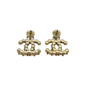 Chanel Silver-tone Cc Faux Pearl Drop Earrings in Metallic
