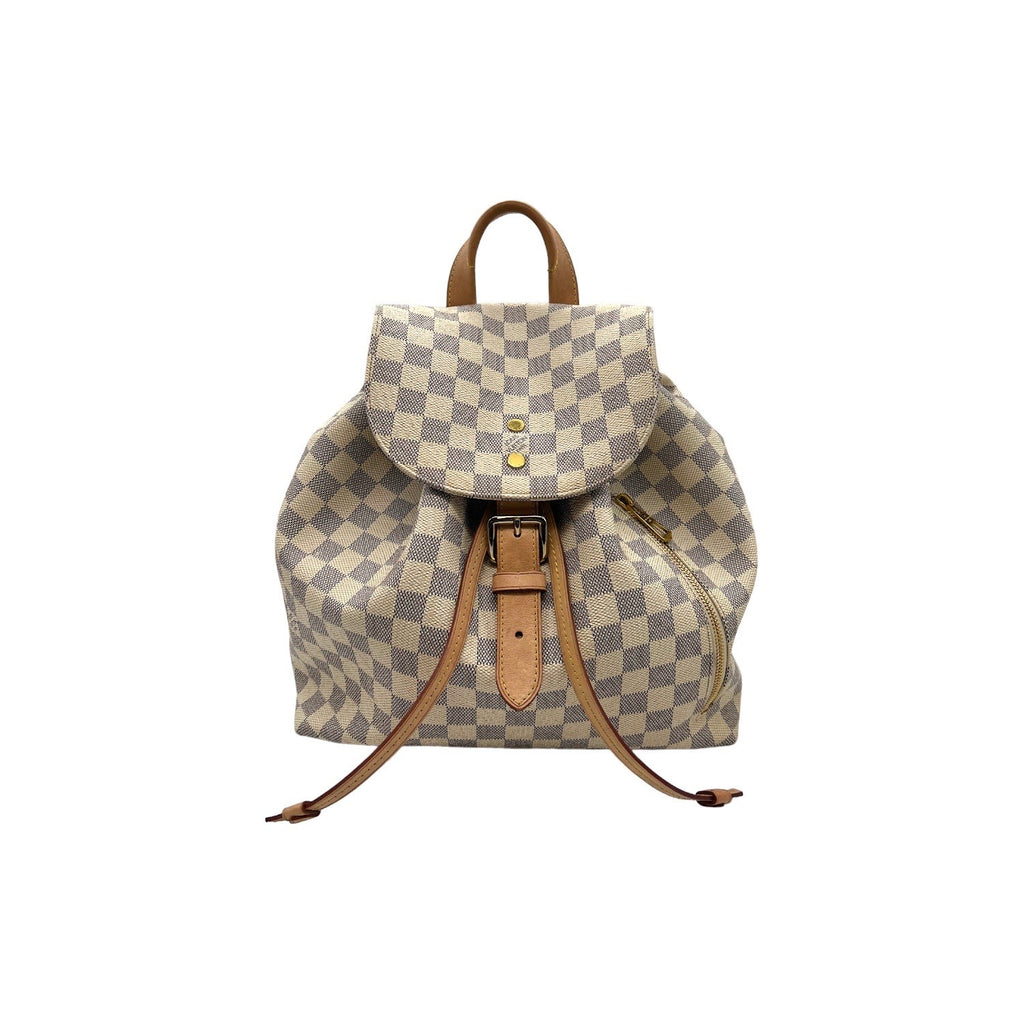 Louis Vuitton - Damier Azur Sperone Backpack - Cream / Blue Top Handle  Auction