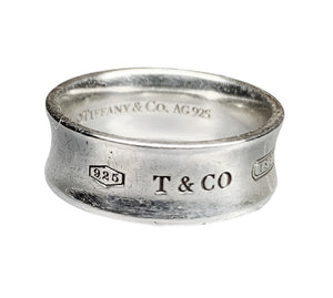 Tiffany Co. Sterling Silver 1837 T Co Ring Sz. 5.75 TheRelux
