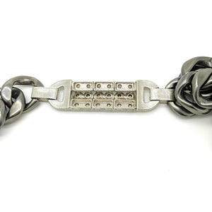 Pre-owned Louis Vuitton Monogram Chain Bracelet Silver/black/ruthenium