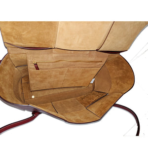 Bottega Veneta Arco Large Bordeaux Intrecciato Leather Bag