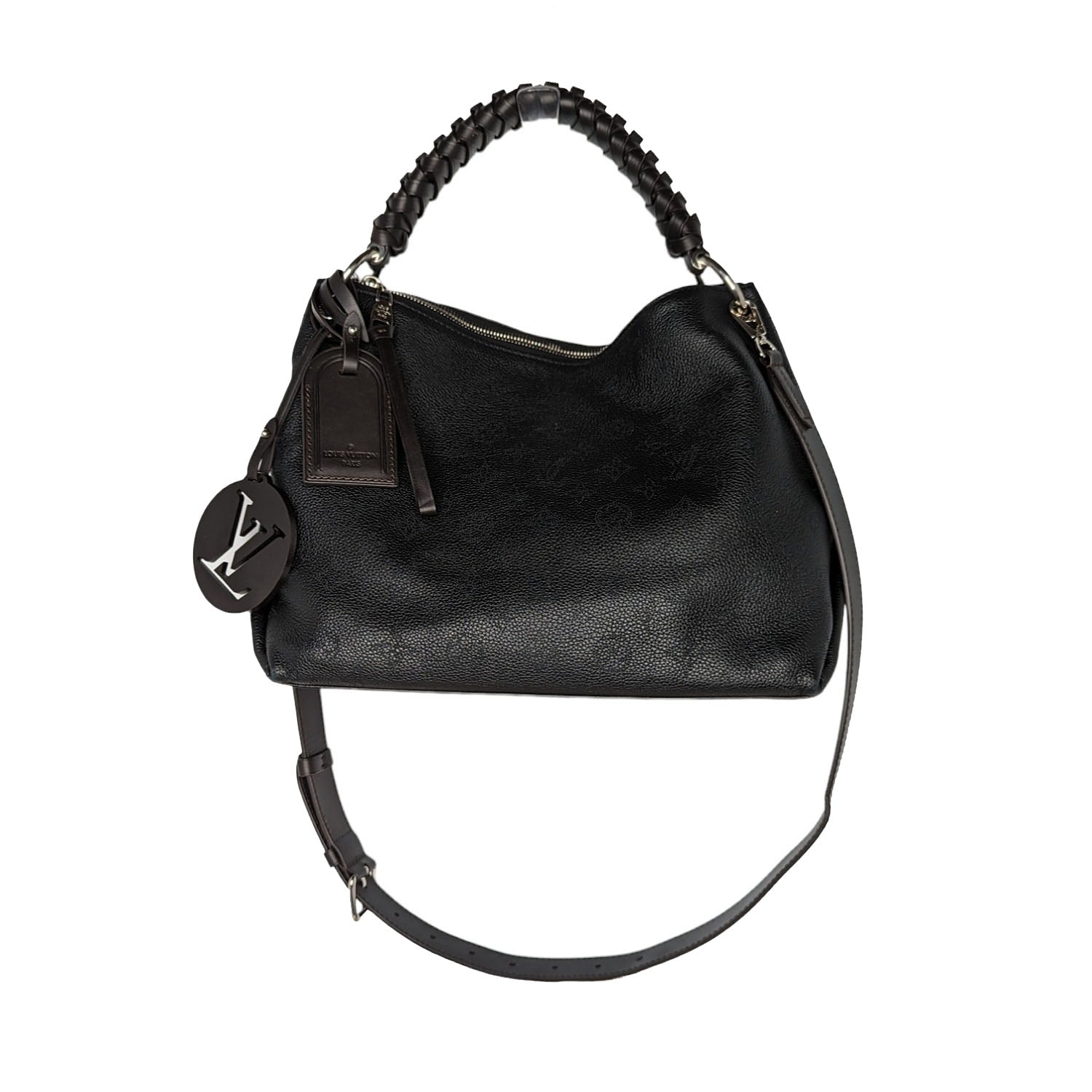 Louis Vuitton Black Pebbled Veau Nuage Leather Milla MM Bag