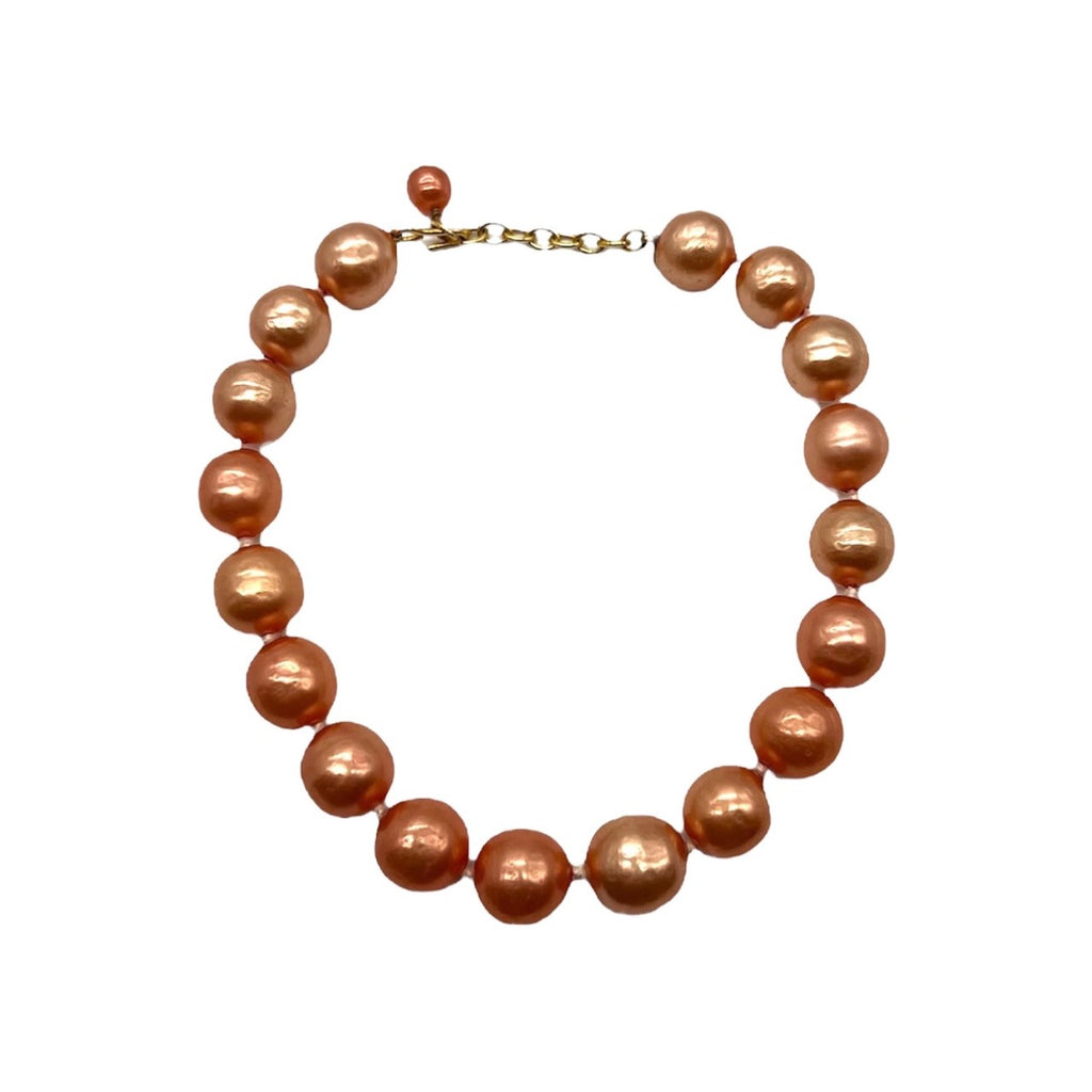 Vintage Chanel Peach Synthetic Pearl Necklace