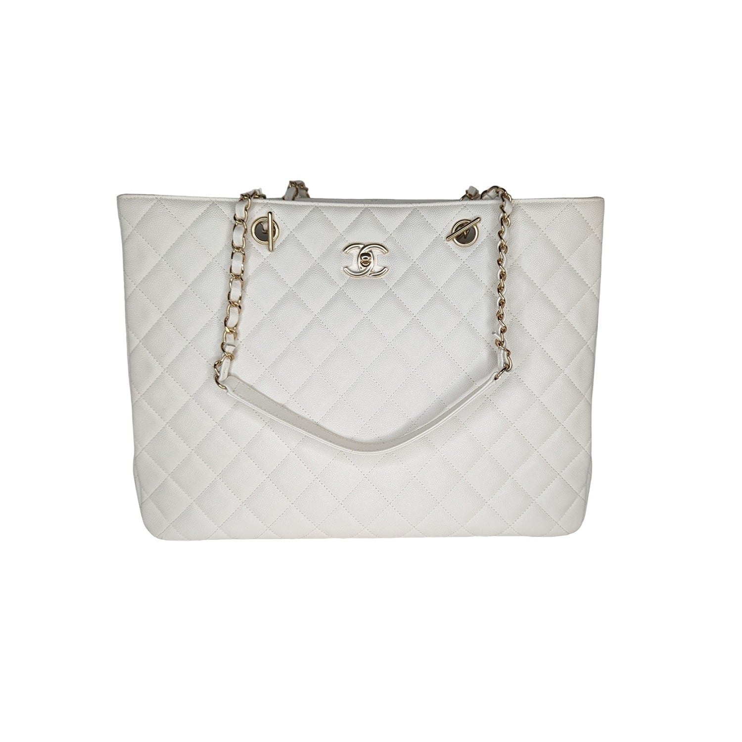 Chanel White Caviar Classic Timeless Tote