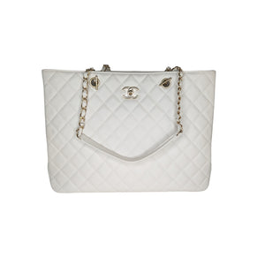 Chanel White Caviar Classic Timeless Tote | The ReLux