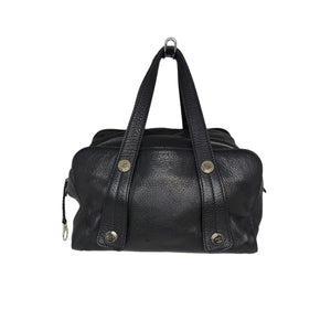 Chanel Black Grained Calfskin Bolt Bowler Bag