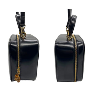 Gucci Vintage Black Leather Vanity Cosmetic Case 