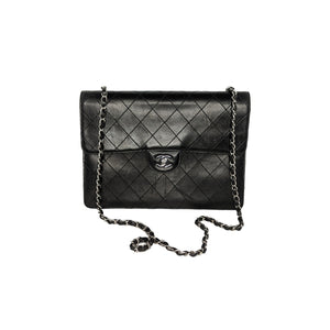 Chanel Vintage Square Classic Single Flap Bag Lambskin 