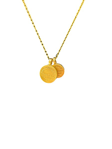 Tiffany & Co Return to Double Tag Disc Pendant Necklace 18k Yellow Gold