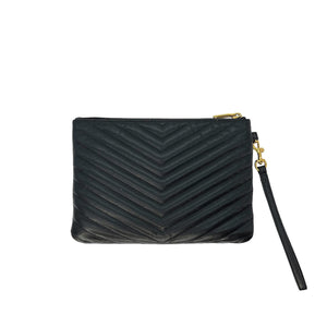 Cassandre Matelasse Leather Pouch in Black - Saint Laurent