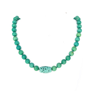 Vintage Chinese Natural Turquoise Bead Necklace