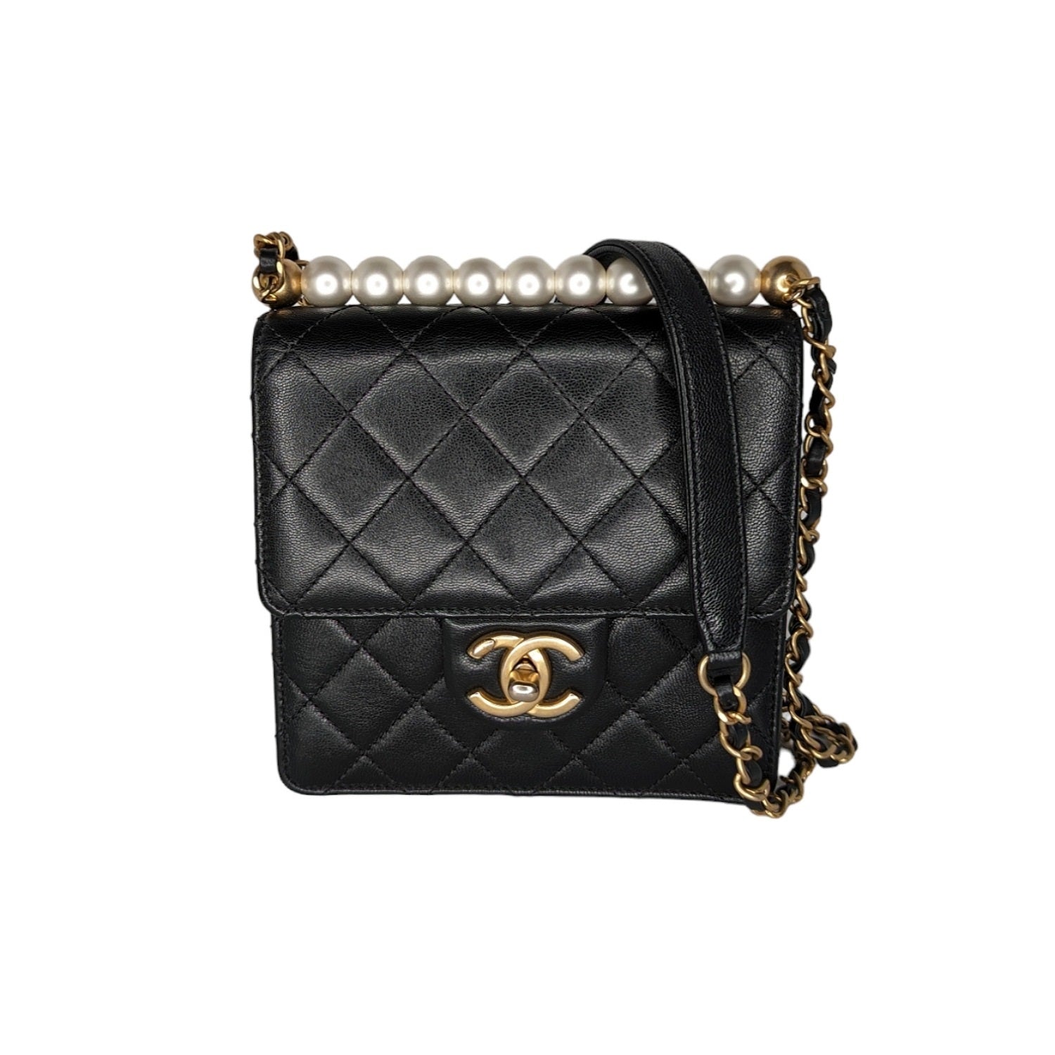 Chanel Pre-owned Two-Tone Diamond-Quilted Shoulder Bag - Red