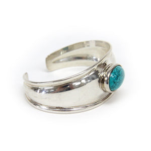 Joe Esposito Sterling Silver & Spiderweb Turquoise Cuff Bracelet