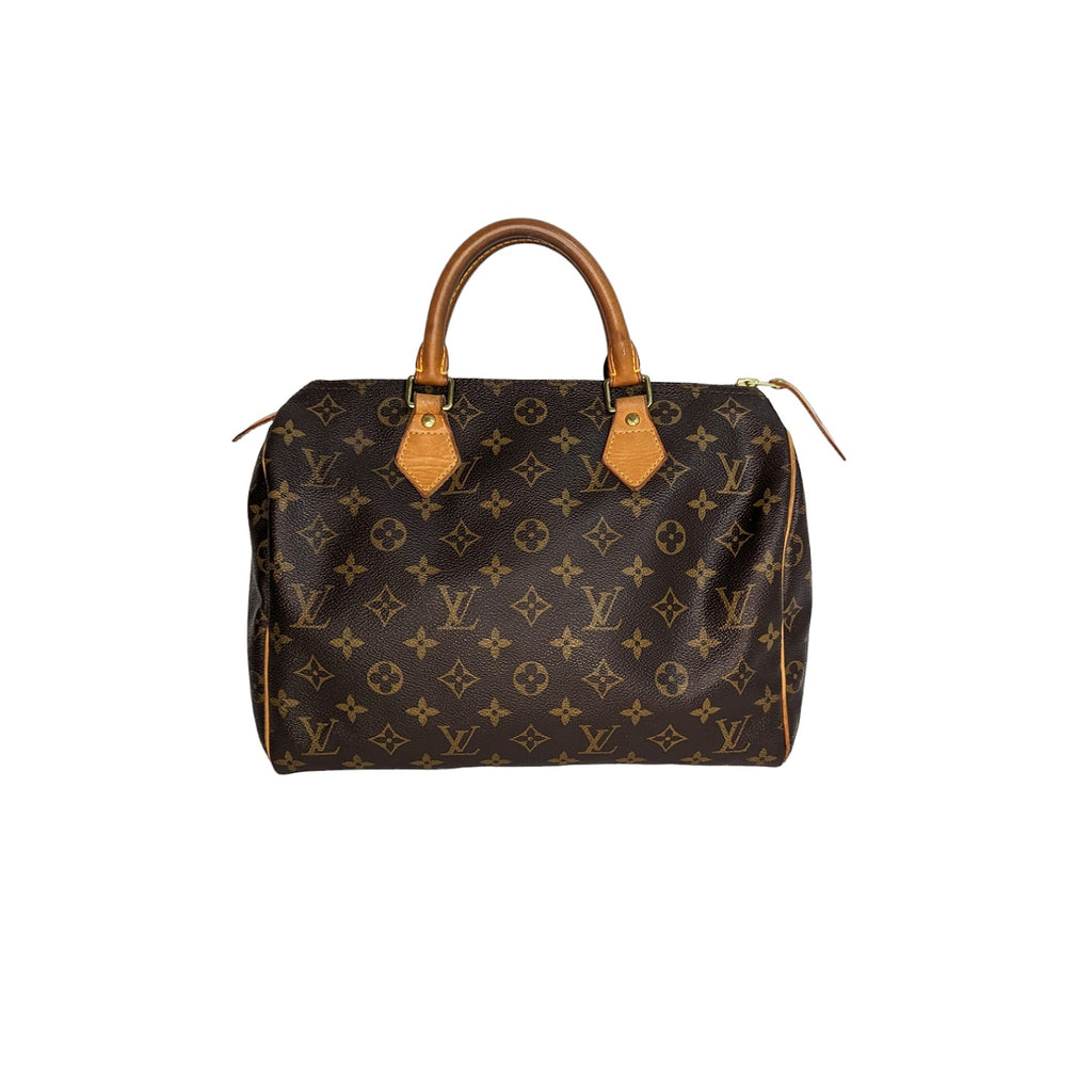 Louis Vuitton Speedy 30 Logo Monogram Leather Handbag Purse w Authentication  LV