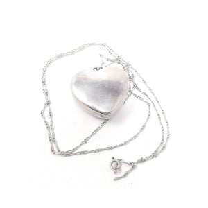 Sterling Silver Three Citrine stone Heart Chain Necklace