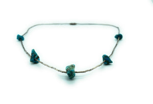 Vintage 1970's Navajo Sterling Silver Bead & Turquoise Choker