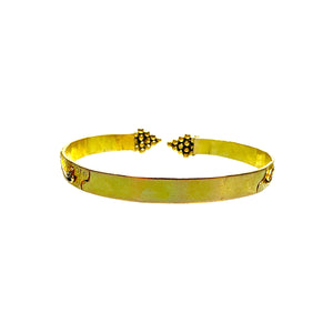 10K Yellow Gold Grapevine Motif Bangle Bracelet