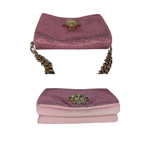 Versace Crystal Palazzo Sultan Pink Chain Shoulder Bag