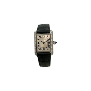 Cartier Tank Must Stainless Steel & Diamond Bezel Ladies Watch - WT4A0016