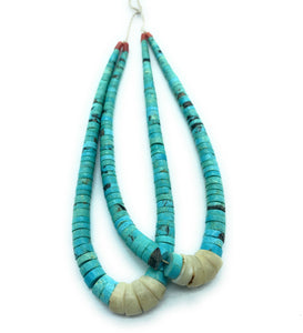 Vintage 1950's Navajo Turquoise, Shell Heishi Bead & Jacla Necklace