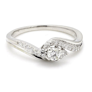 14K White Gold 0.50ctw Diamond Engagement Ring - Sz. 7.75