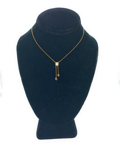 18K Yellow Gold & 0.87ctw Diamond Lariat Necklace - GIA Cert