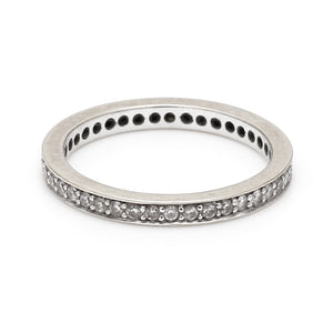 18K White Gold 0.37ctw Diamond Eternity Wedding Ring - Sz. 5.5