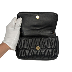 Versace Black Nappa Virtus Mini Crossbody Bag