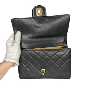 Chanel Black Quilted Lambskin & Imitation Pearls Flap Bag