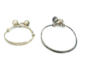 Sterling Silver Bangle Bracelet & Anklet w- Bells for Infant or Toddlers