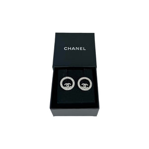 Chanel Strass Circle CC Stud Earrings