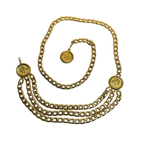 Chanel Vintage Chain-link Medallion Chain-Link Belt - Gold Belts,  Accessories - CHA893051