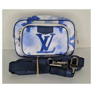 LV LV Unisex Outdoor Pouch Monogram Watercolor Blue Coated Canvas in 2023