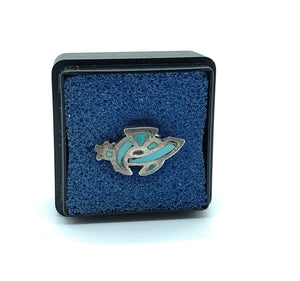 Vintage 1960's Zuni Sterling Silver Sleeping Beauty Turquoise Inlay Tie Tack
