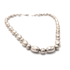 Silver Beaded Choker Necklace