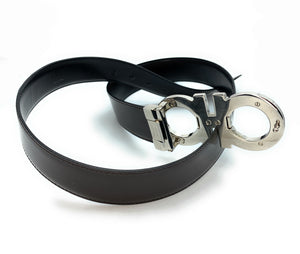 Men's Reversible Leather Double-gancio Belt In Black/brown
