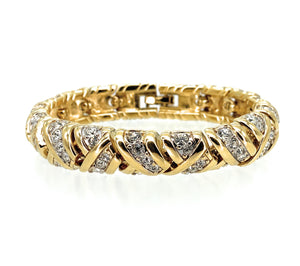 Nina Ricci Fancy Gold & Rhinestone Link Bracelet