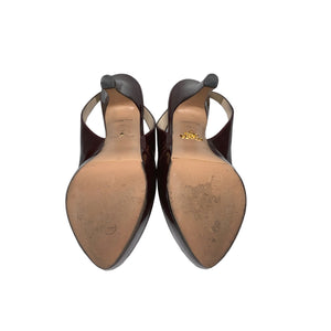 Patent leather sandal Louis Vuitton Burgundy size 40 EU in Patent